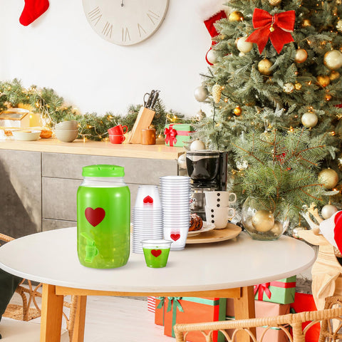 Conjunto ponche Navidad verde rojo de Potchen, combinación decorativa y práctica.