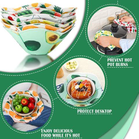 Potchen soporte para tazón microondas con aguacate: facilita agarrar platos calientes sin quemarte.