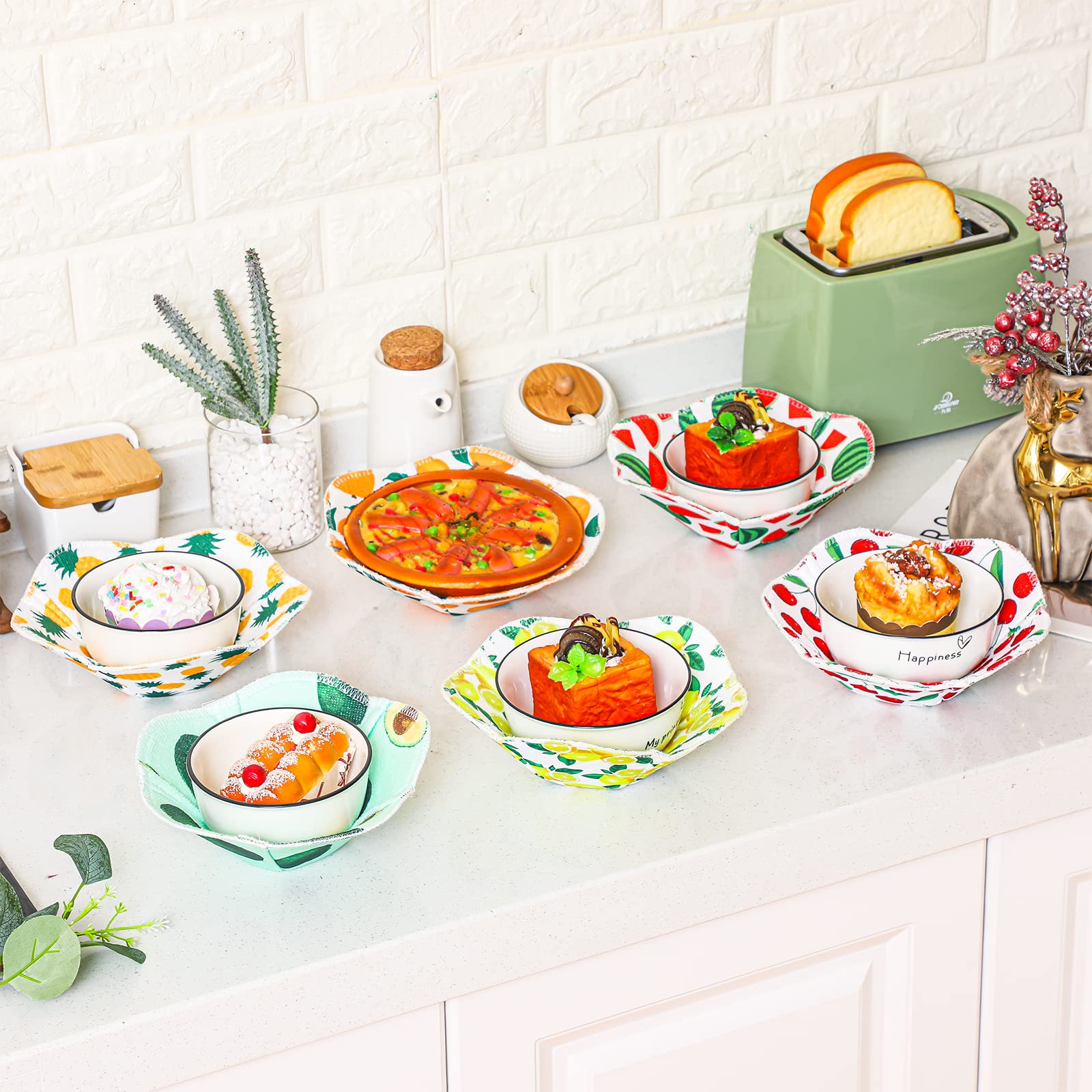 Potchen soporte para tazón microondas con melocotón: material resistente y lavado fácil.