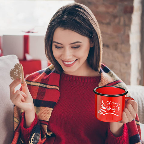 Potchen taza esmaltada de doce onzas, perfecta para café, té o sopa.