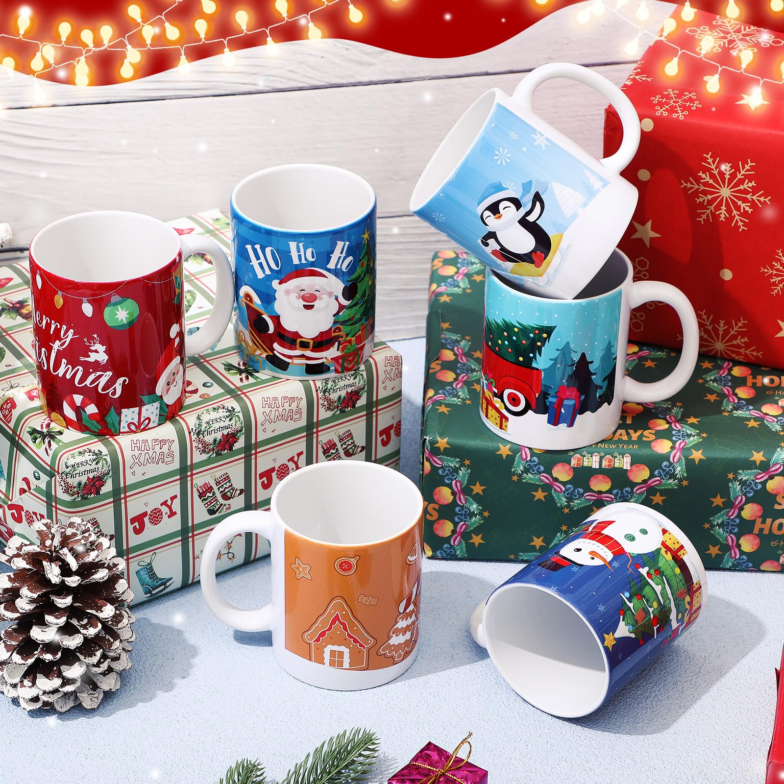 Potchen taza muneco-nieve, diseño alegre para té o chocolate.