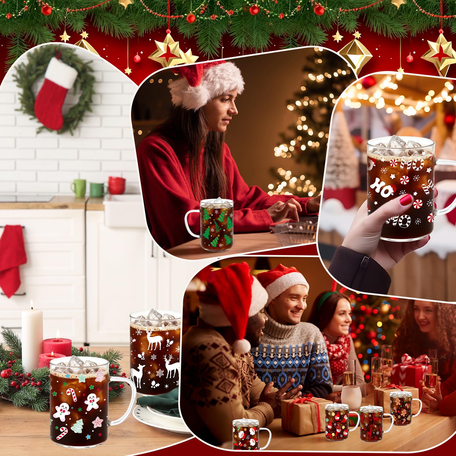 Potchen taza árbol de Navidad, color cambiante, añade un toque festivo a la bebida.
