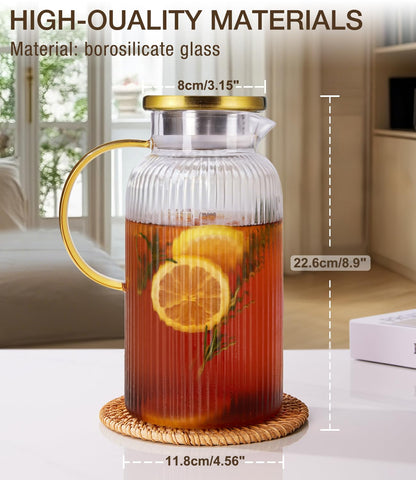 Potdoctor jarra vidrio 64 oz con dos salidas en la tapa para verter y filtrar.