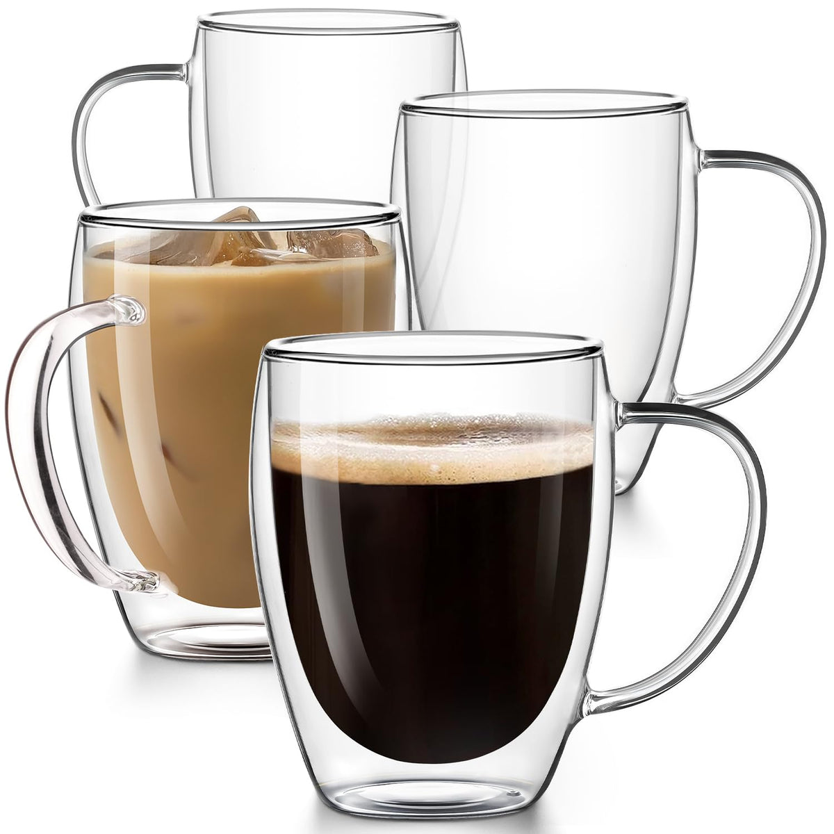 Potdoctor taza cafe vidrio doble pared mantiene la bebida caliente por más tiempo