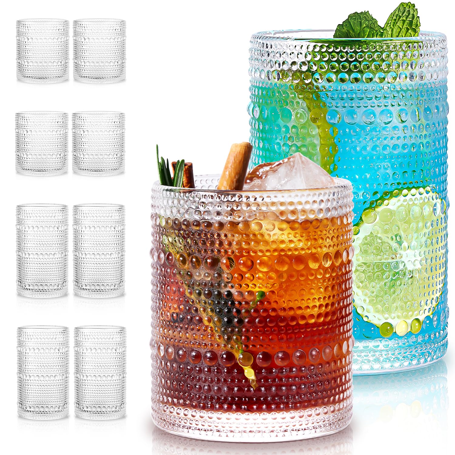 Potdoctor vasos relieve texturizado 12oz, agarre cómodo para agua o jugos