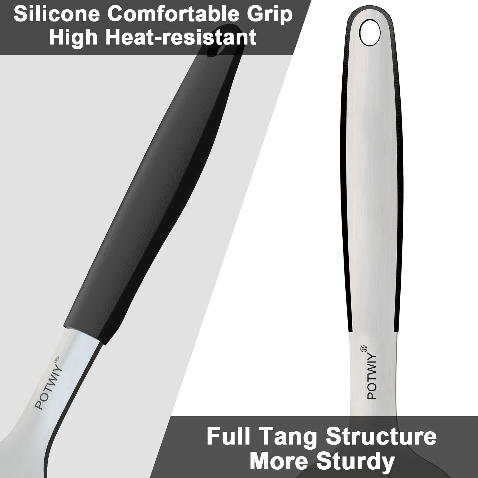 POTWIY espátula con borde biselado para deslizarse bajo los alimentos.