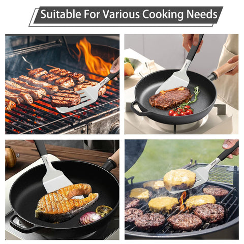 POTWIY espátula para sartenes y parrillas, ideal para hamburguesas.