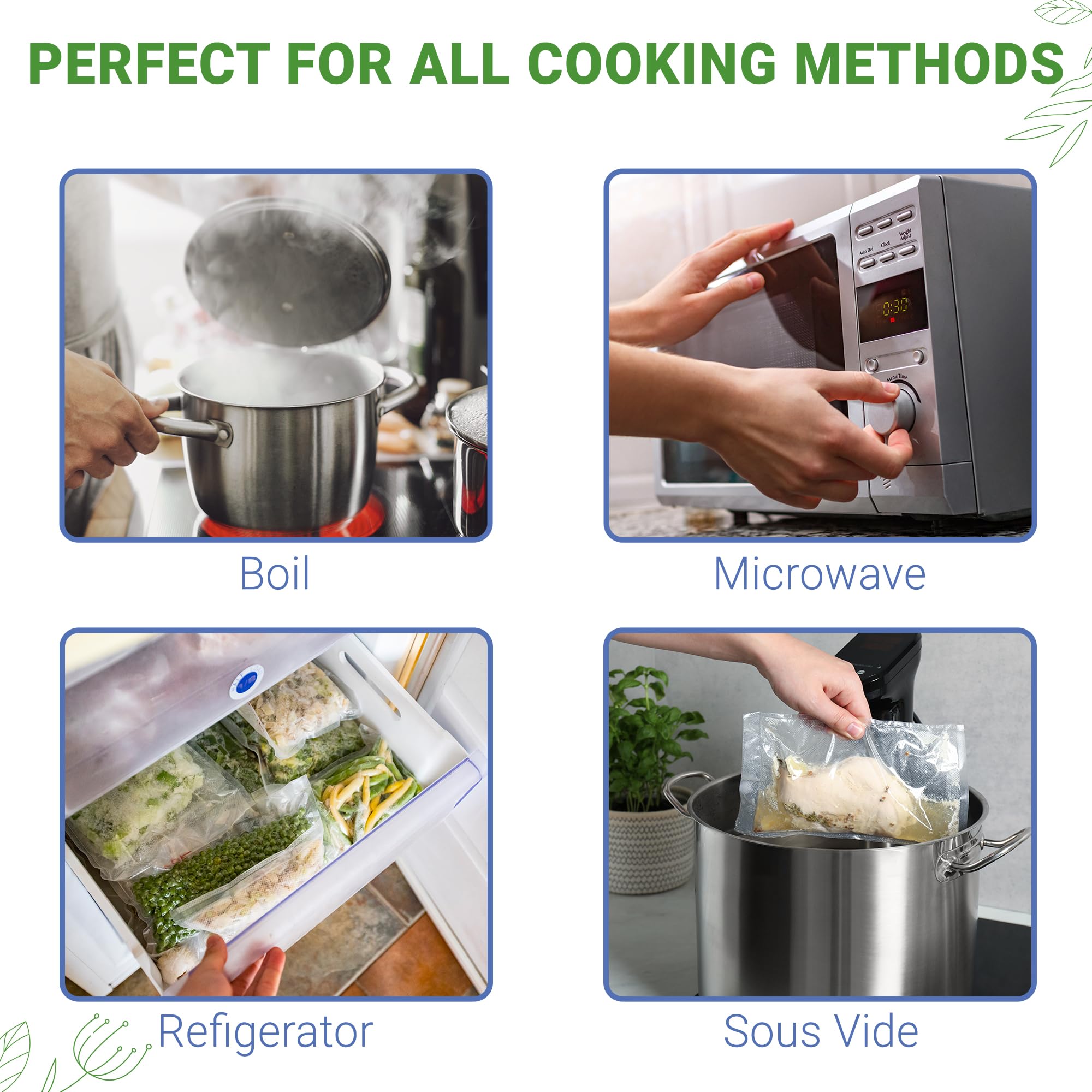 PouchWorth lote de bolsas precortadas, ideal para cocinas ocupadas.