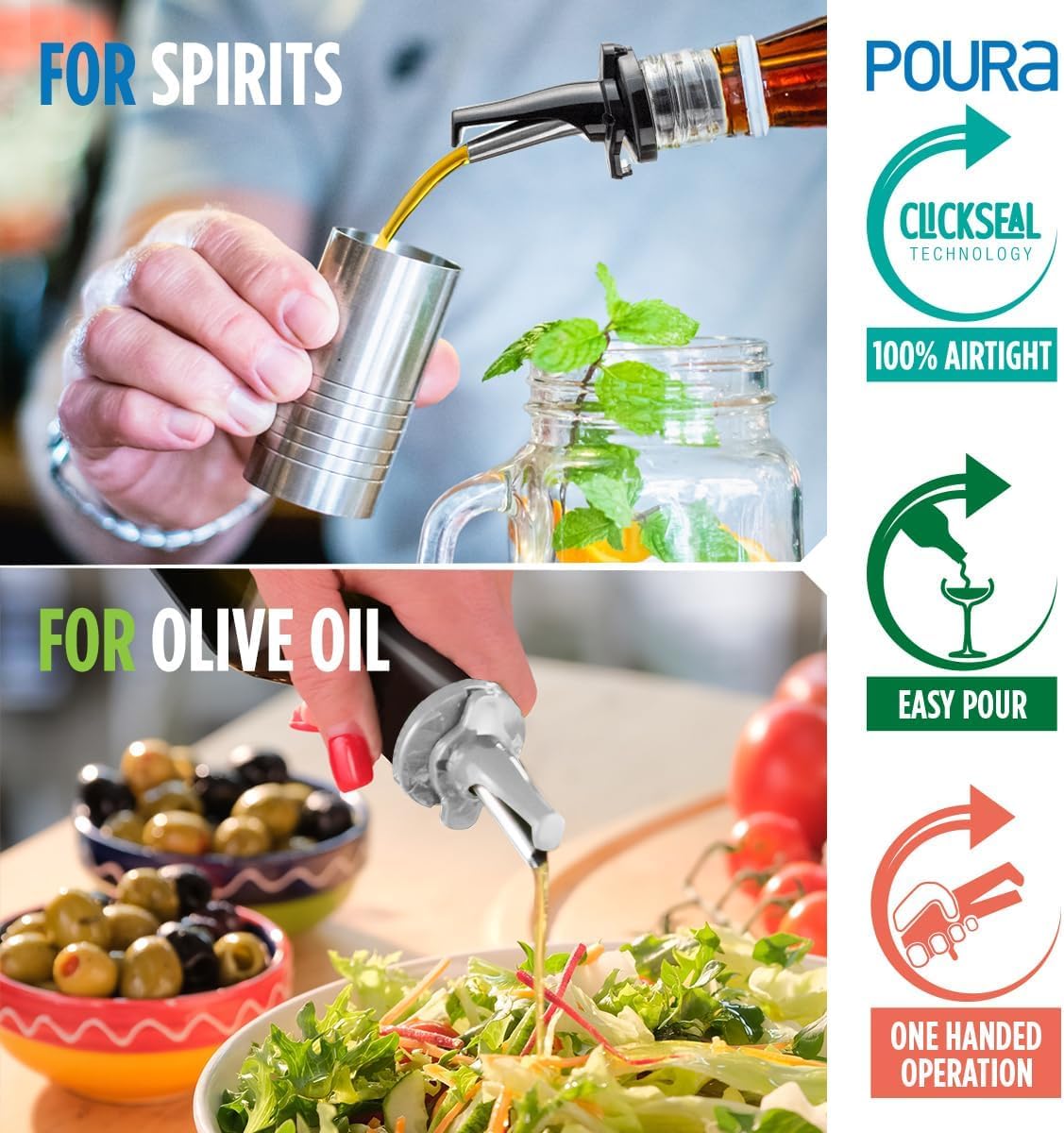 Dispensador Poura apto para lavavajillas con diseño higienico.