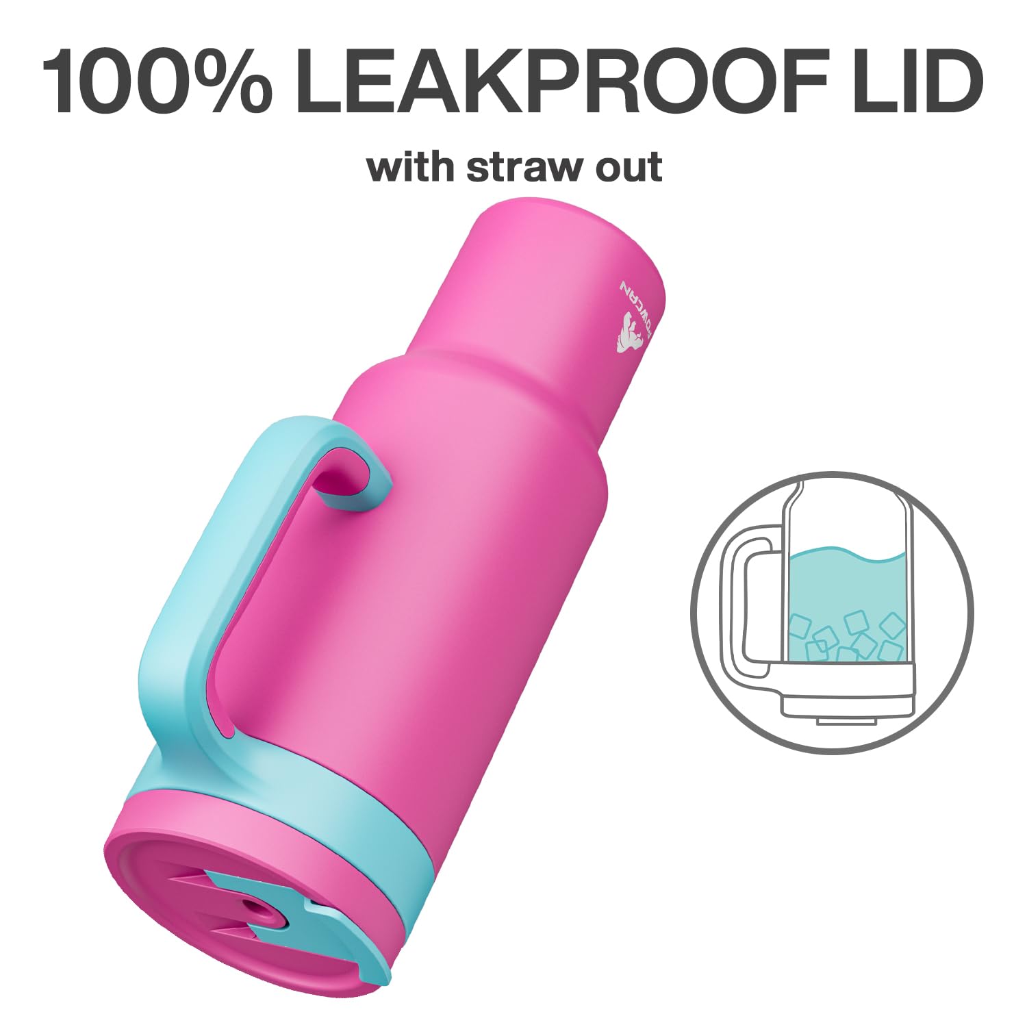 Powcan 50 onzas tumbler de acero inoxidable y duradero para uso diario