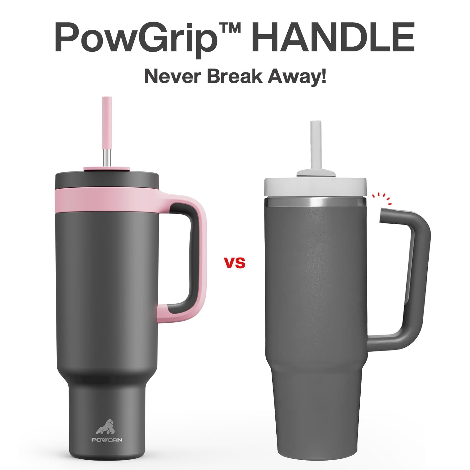 Powcan 50oz tumbler doble aislamiento mantiene bebidas frías hasta 34 horas