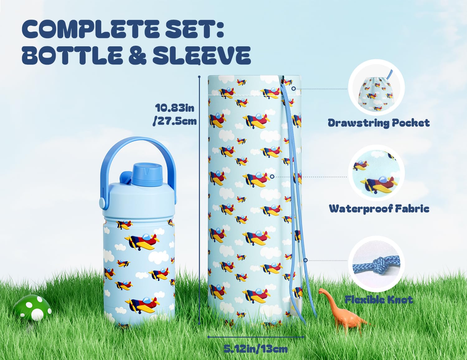 Botella Powcan en acero inoxidable 18/8 libre de BPA, duradera y fácil de limpiar