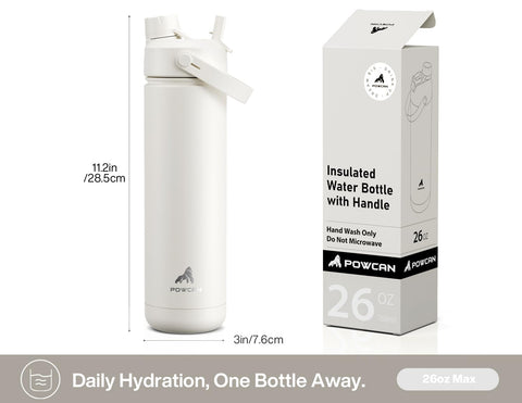 POWCAN acero inoxidable 18/8, sin BPA y sabor neutro.