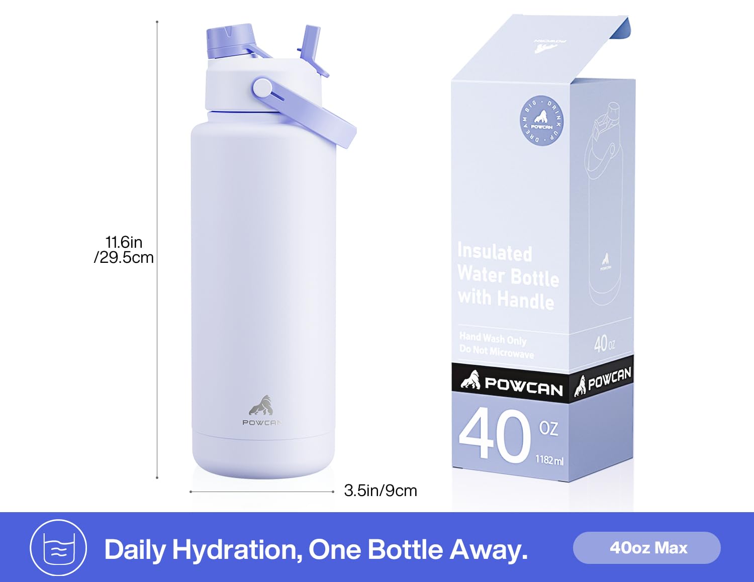 POWCAN acero inoxidable 18/8 libre de BPA con sabor neutro