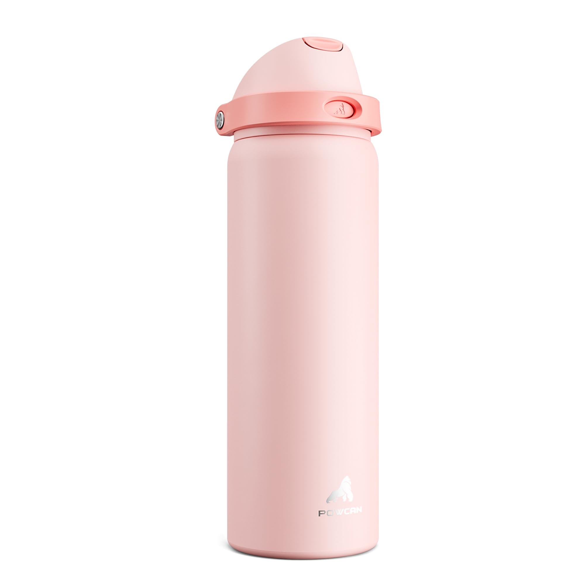 POWCAN botella 32oz frente, ideal para mantenerse hidratado durante el día.