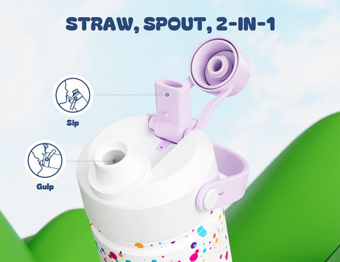 Powcan botella compatible con portavasos y bolsillos para transporte diario.