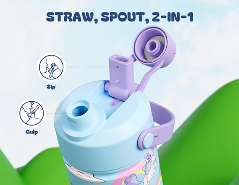 Powcan botella sin BPA, opción segura para bebidas infantiles.