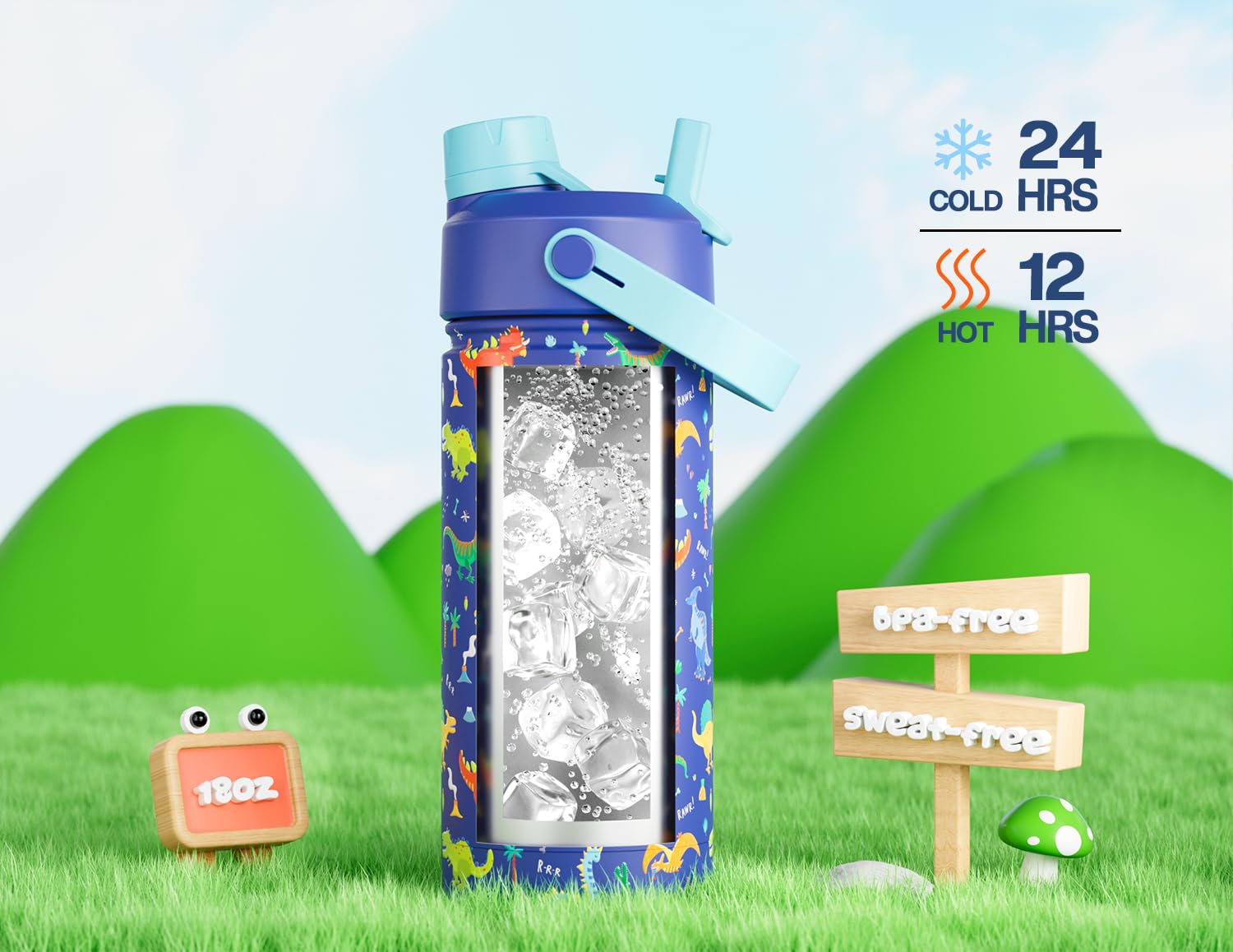 POWCAN acero inoxidable 18-8 sin BPA, duradera y fácil de limpiar