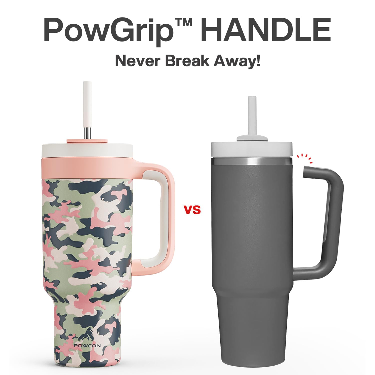 Powcan tapa 2 en 1 sin fugas para beber o verter sin derrames.