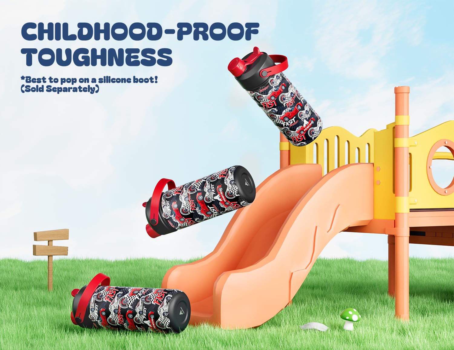 Powcan Turbo Racer, tapa de sorbete duradera para deporte y juego al aire libre.
