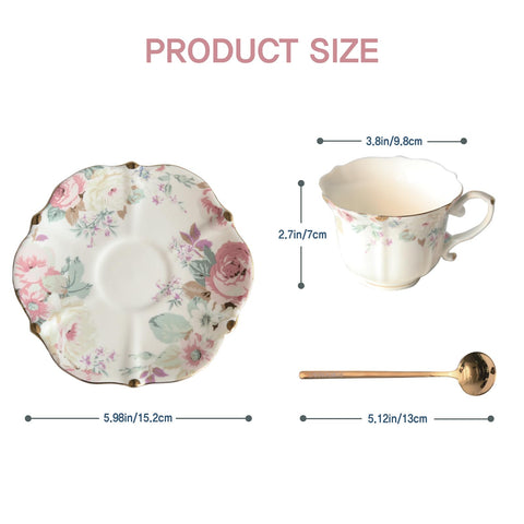 POWDONUNT Platillo de té rosa con borde dorado para recoger goteos con estilo