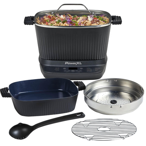PowerXL StirMax Deluxe con tapa cerámica para cocción limpia y estable.