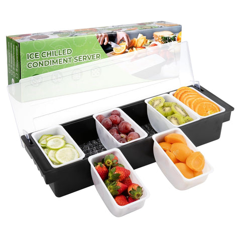 Powlab diseñado para organizar frutas, helados y guarniciones de ensaladas