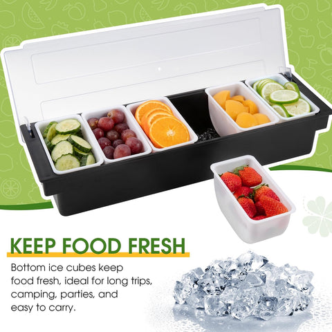 Powlab organizador de 6 compartimentos para buffet con tapa