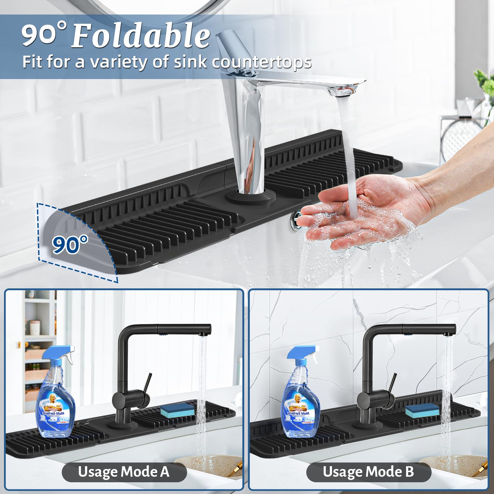PoYang protector para salpicaduras con drenaje de 7 grados