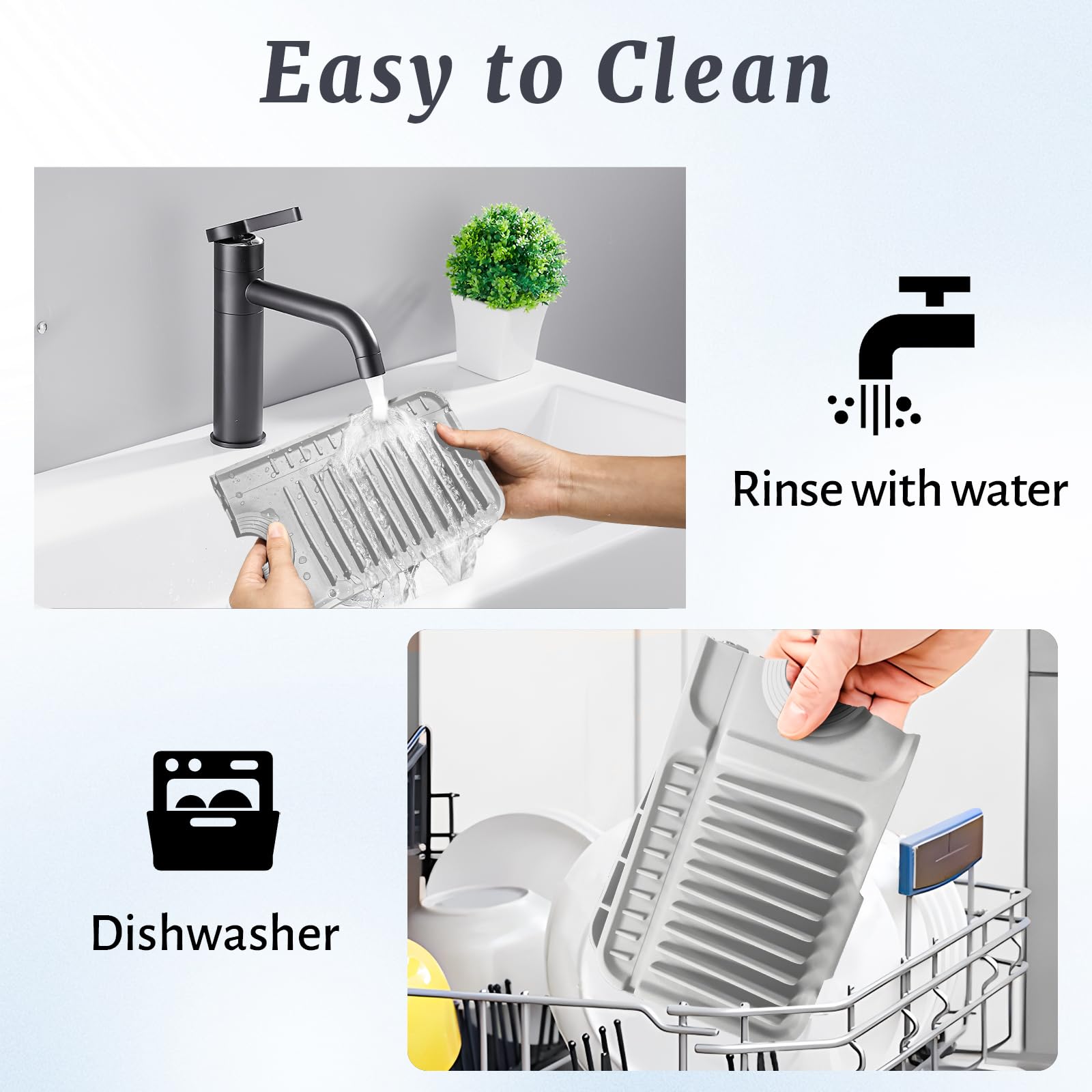 PoYang tapete para fregadero resistente al agua y de fácil limpieza
