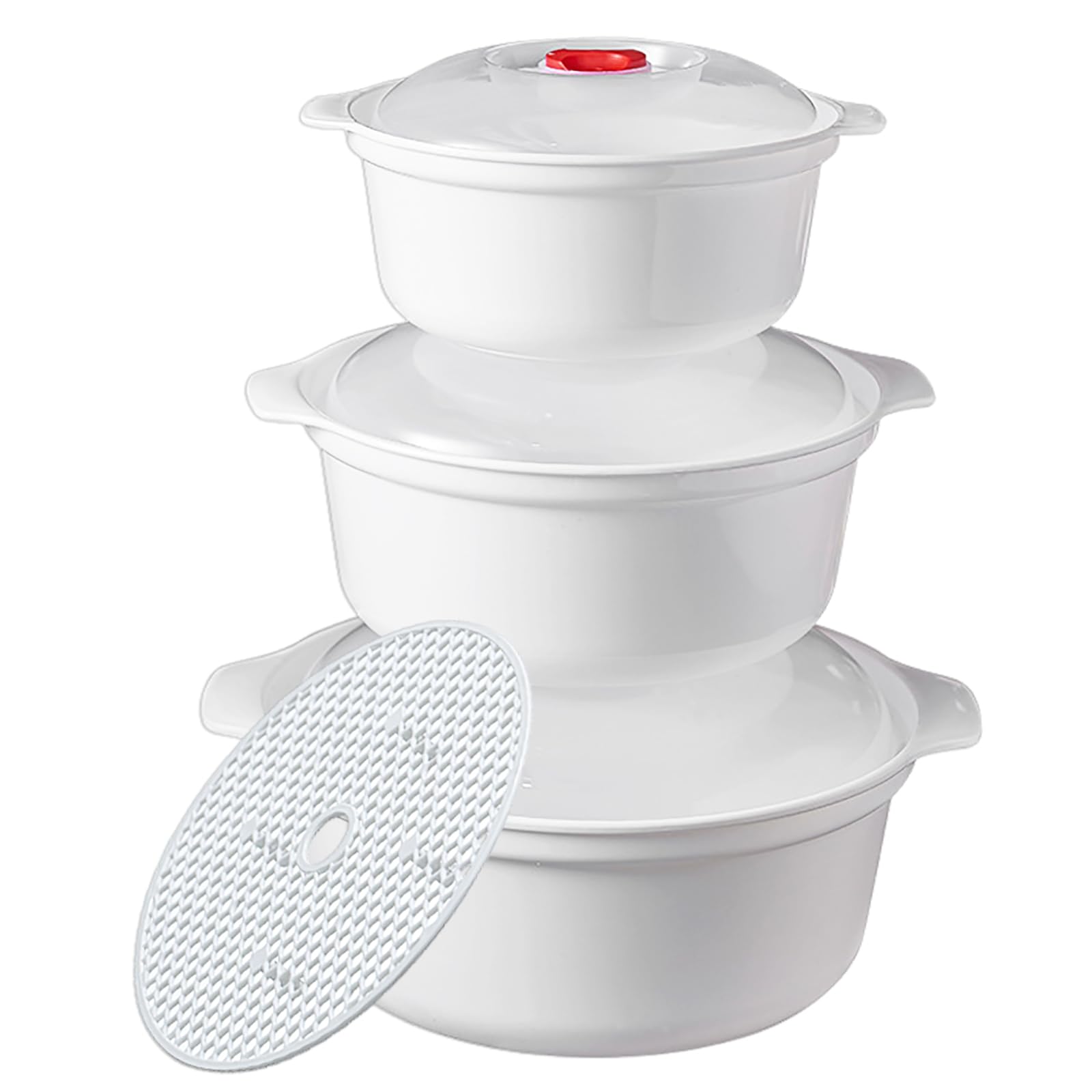 POYIPI tazones con tapas frente, ideal para calentar ramen en casa.