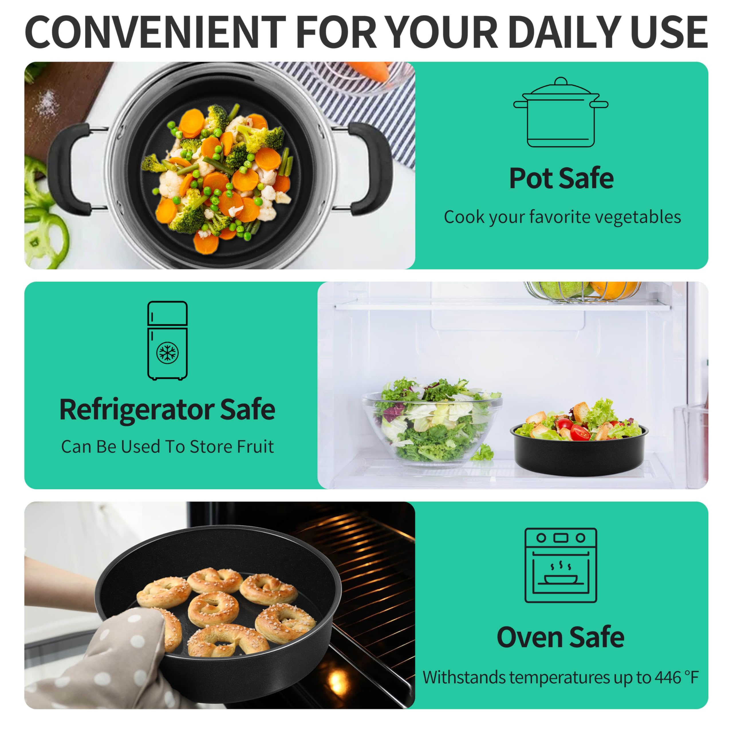 P&P CHEF apto para horno, freidora de aire y congelador