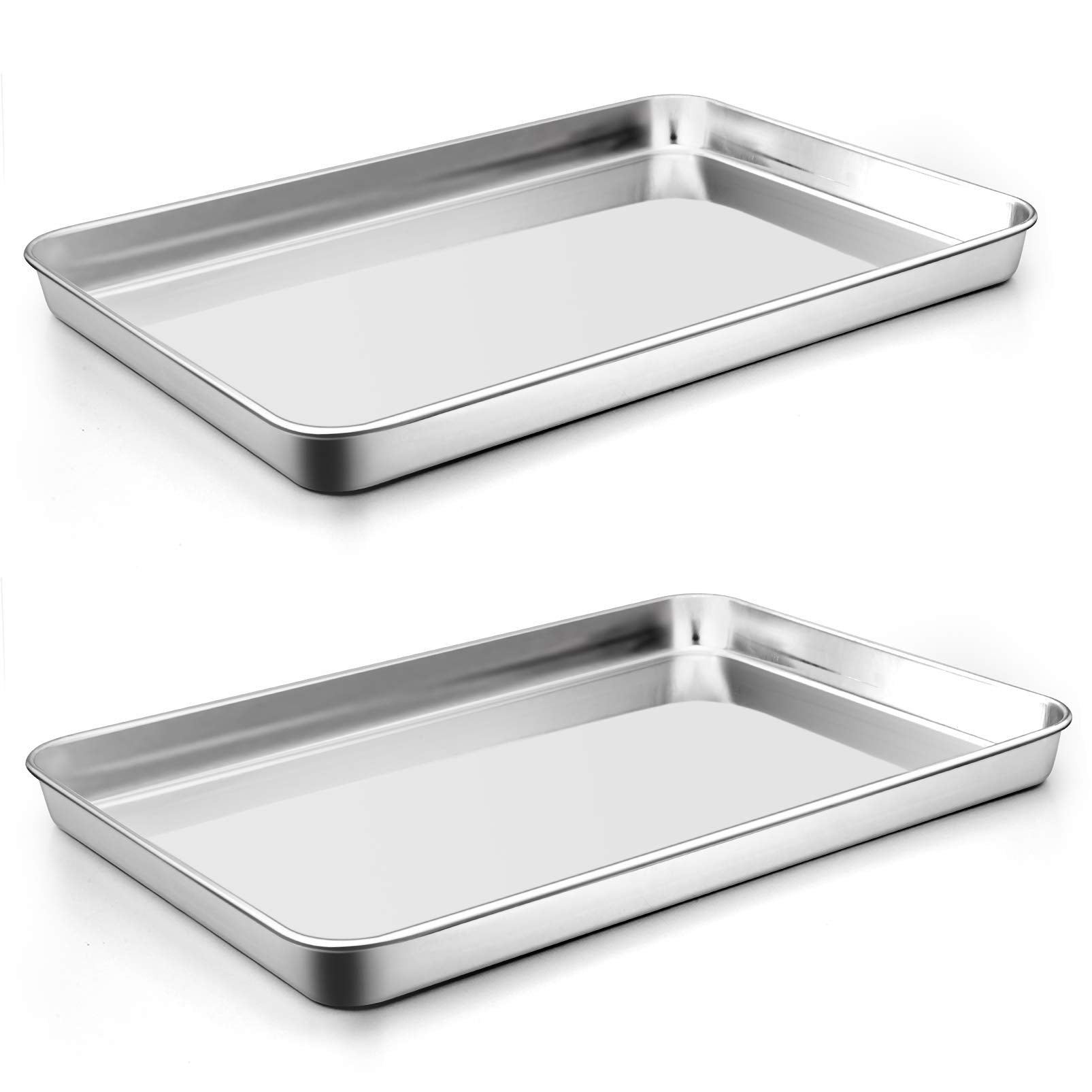 Bandeja P&P CHEF de 16 pulgadas en acero inoxidable, desmoldeo fácil gracias al acabado espejo.