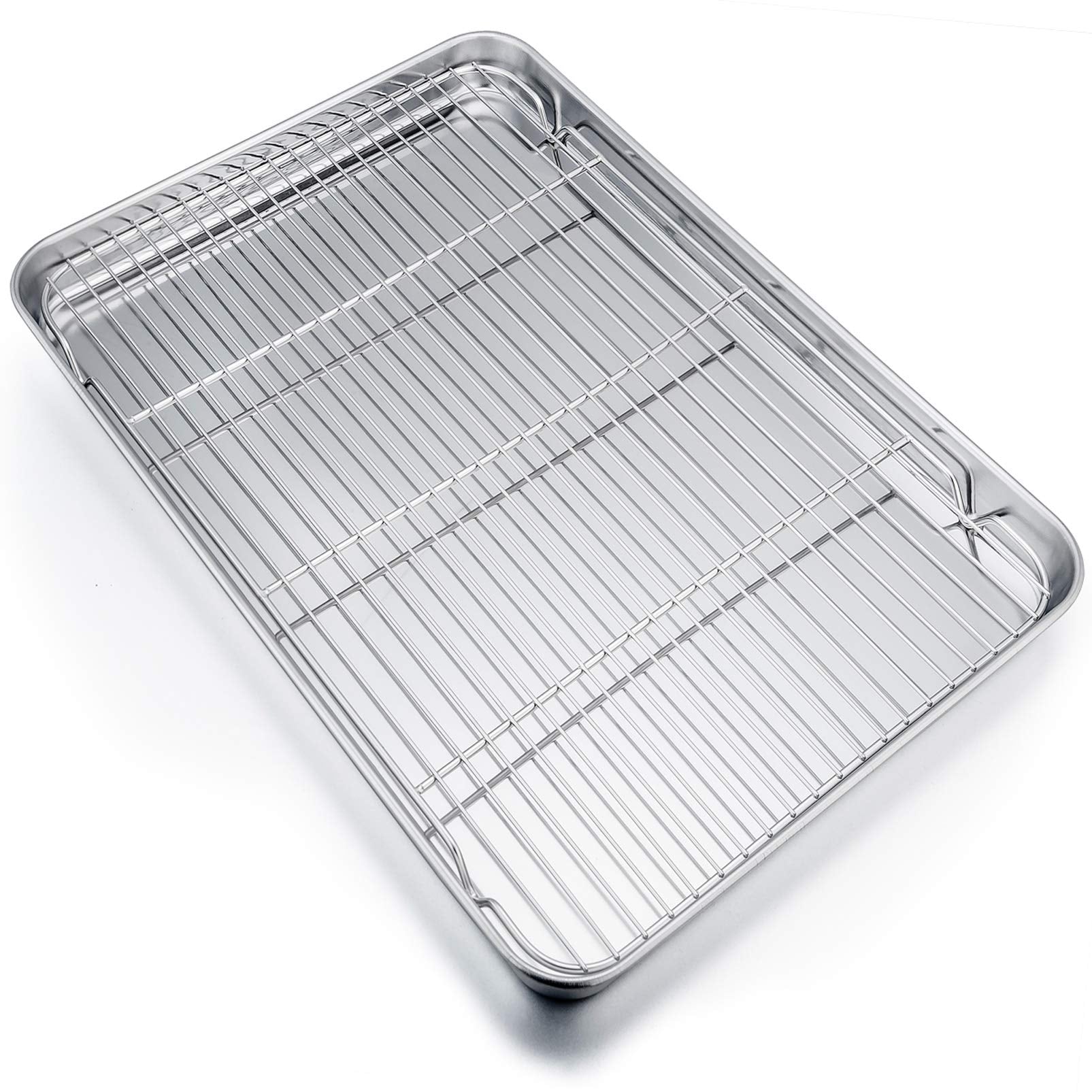 Bandeja de horno extragrande P&P CHEF con rejilla para hornear porciones grandes.