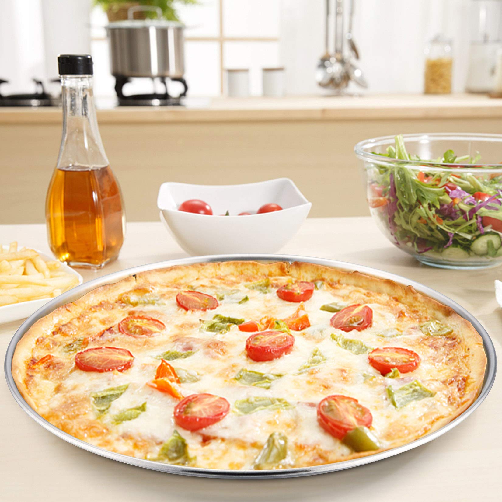 P&P CHEF: bandeja para pizza apta lavavajillas, ahorro de tiempo.