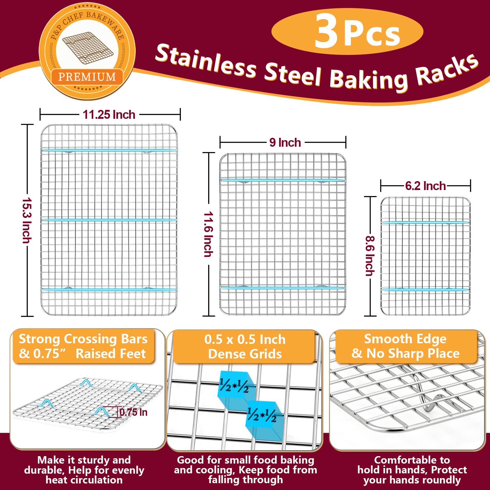 P&P CHEF bandeja hornear 9x7 pulgadas ideal para porciones pequeñas y salsas