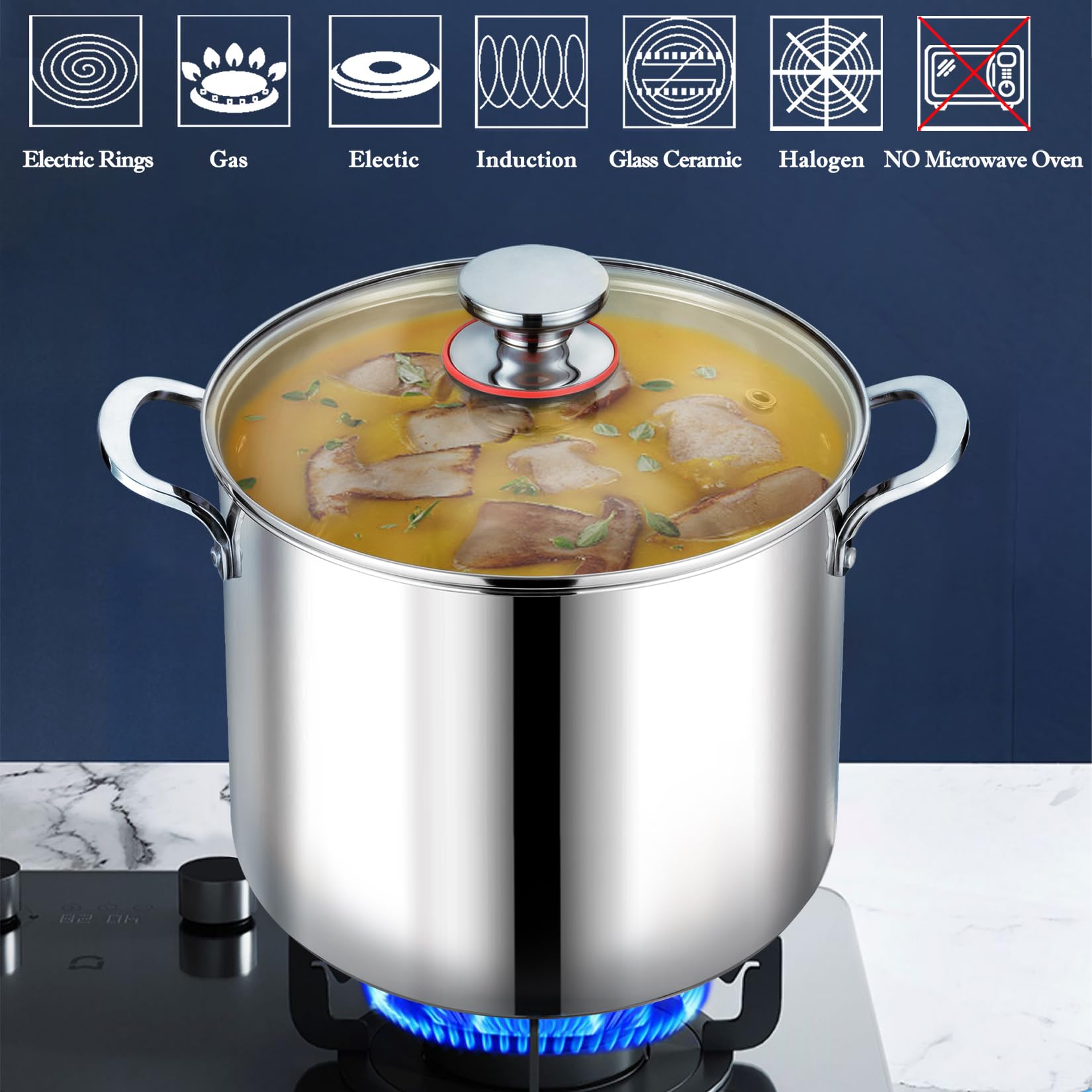 P&P CHEF borde liso facilita limpieza y evita daños a la olla.