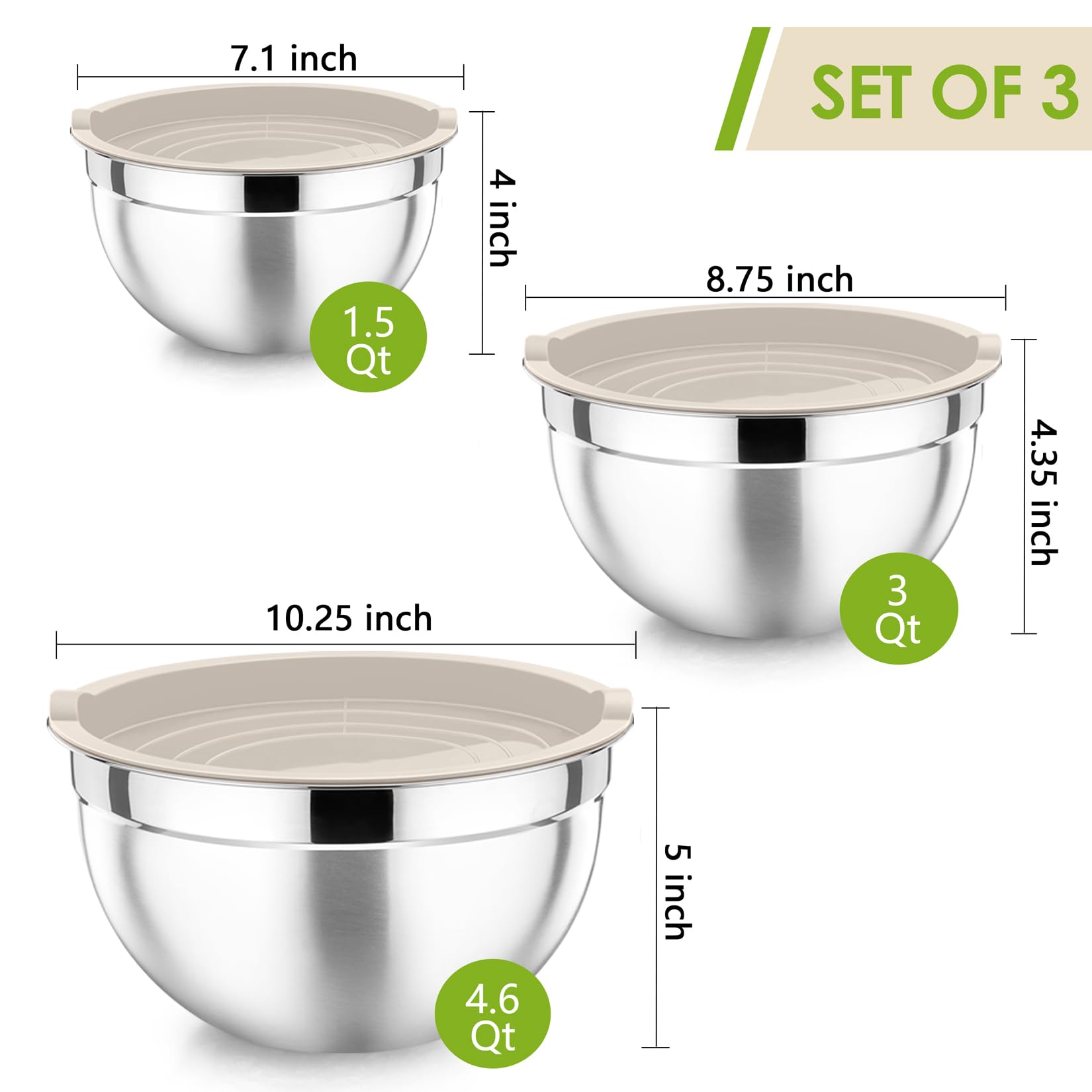 P&P CHEF, tapa caqui con detalle de sello para frescura