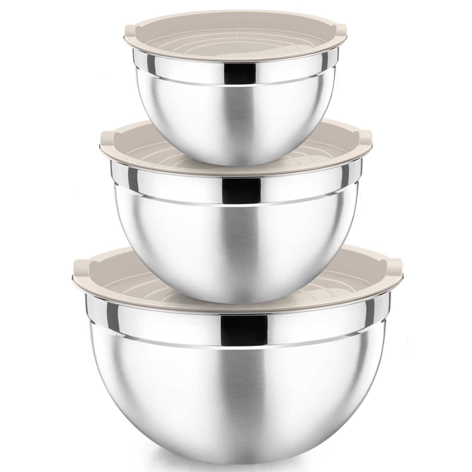 P&P CHEF, juego de tazones mezcladores caqui para batidos y mezclas en la cocina