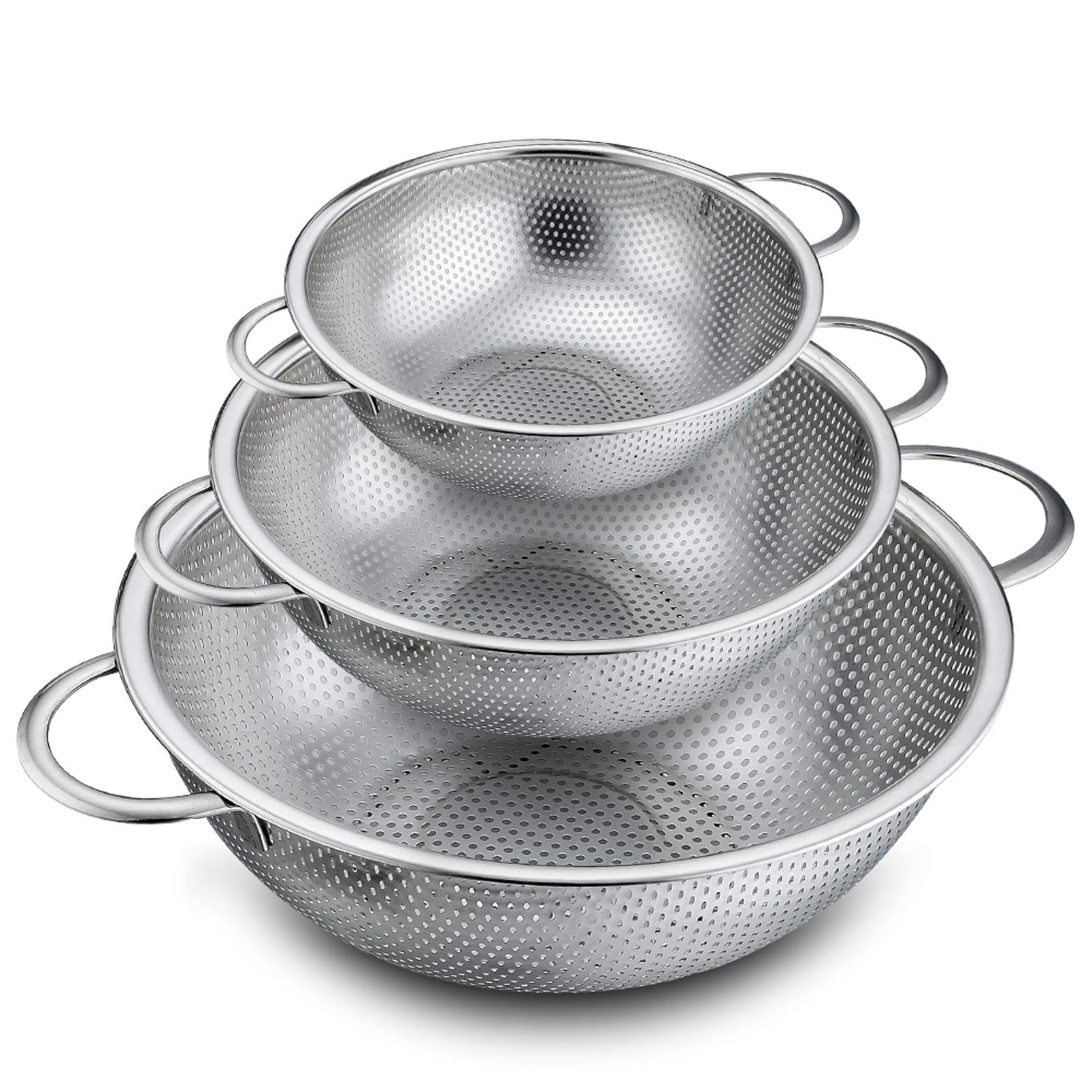 pp-chef coladores micro perforados grande para escurrir pasta rápidamente
