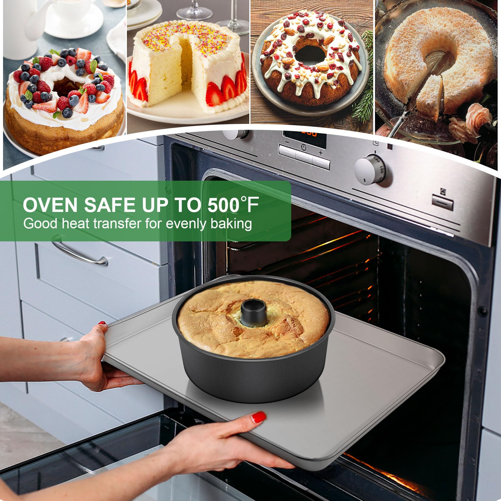 Resistente al horno hasta 500°F para hornear con seguridad