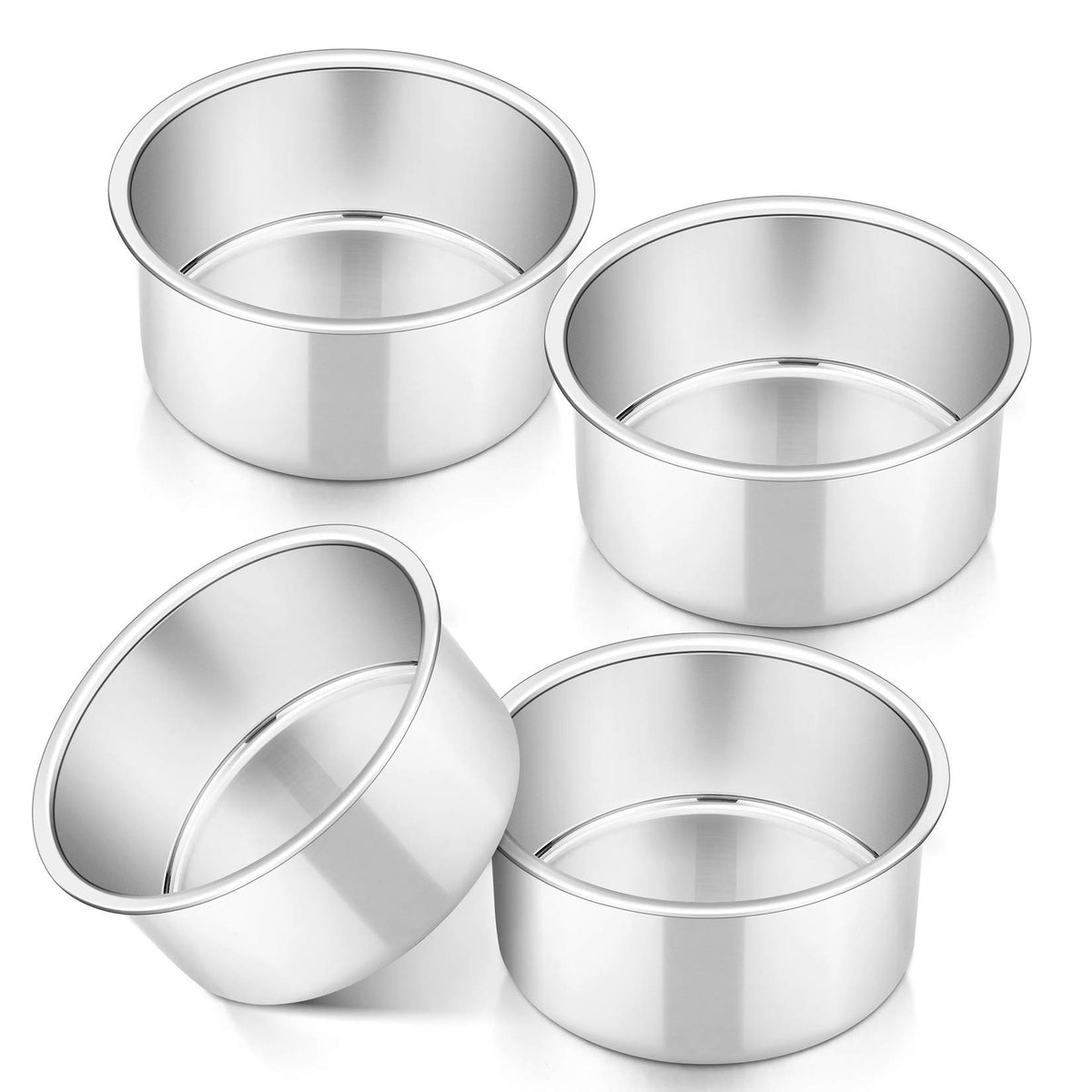 Moldes P&P CHEF redondos de 4 pulgadas para pasteles uniformes.