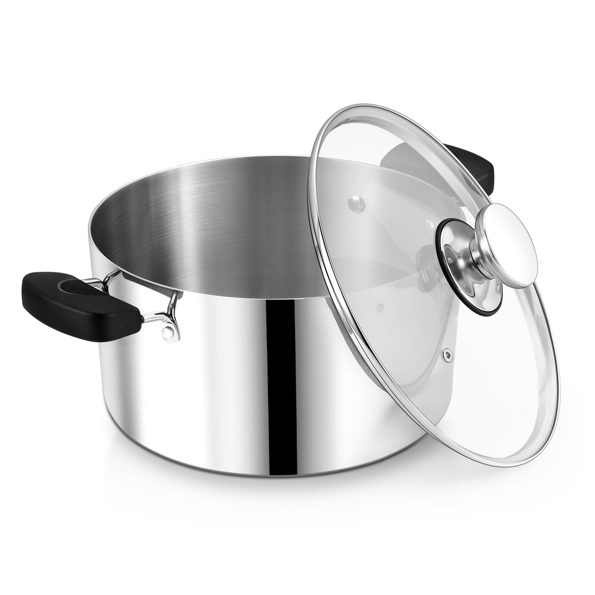 Olla P&P CHEF de 8 qt con tres capas y tapa: cocción uniforme