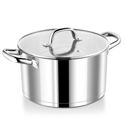 Olla P&P CHEF 8 qt con tapa de vidrio para hervir sopas y caldos