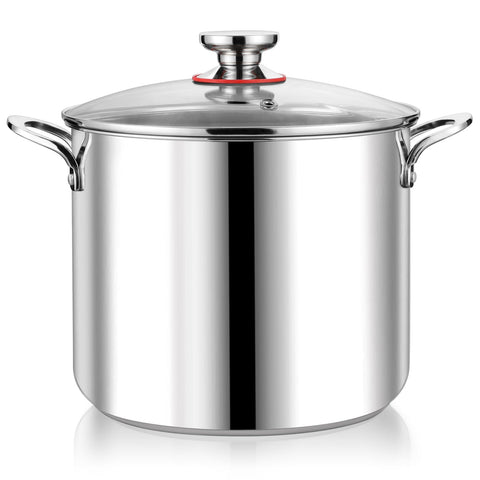 P&P CHEF olla de 12 cuartos con tapa de vidrio para cocción rápida.