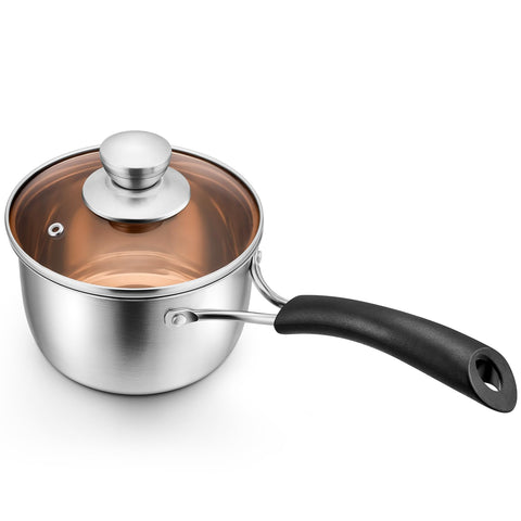Sartén P&P CHEF 1 cuarto con tapa de vidrio para monitorear la cocción.
