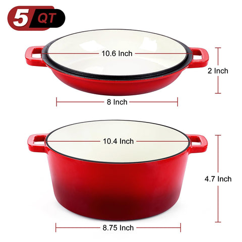 Tapa de 2 qt de P&P CHEF que funciona como sartén para freír.