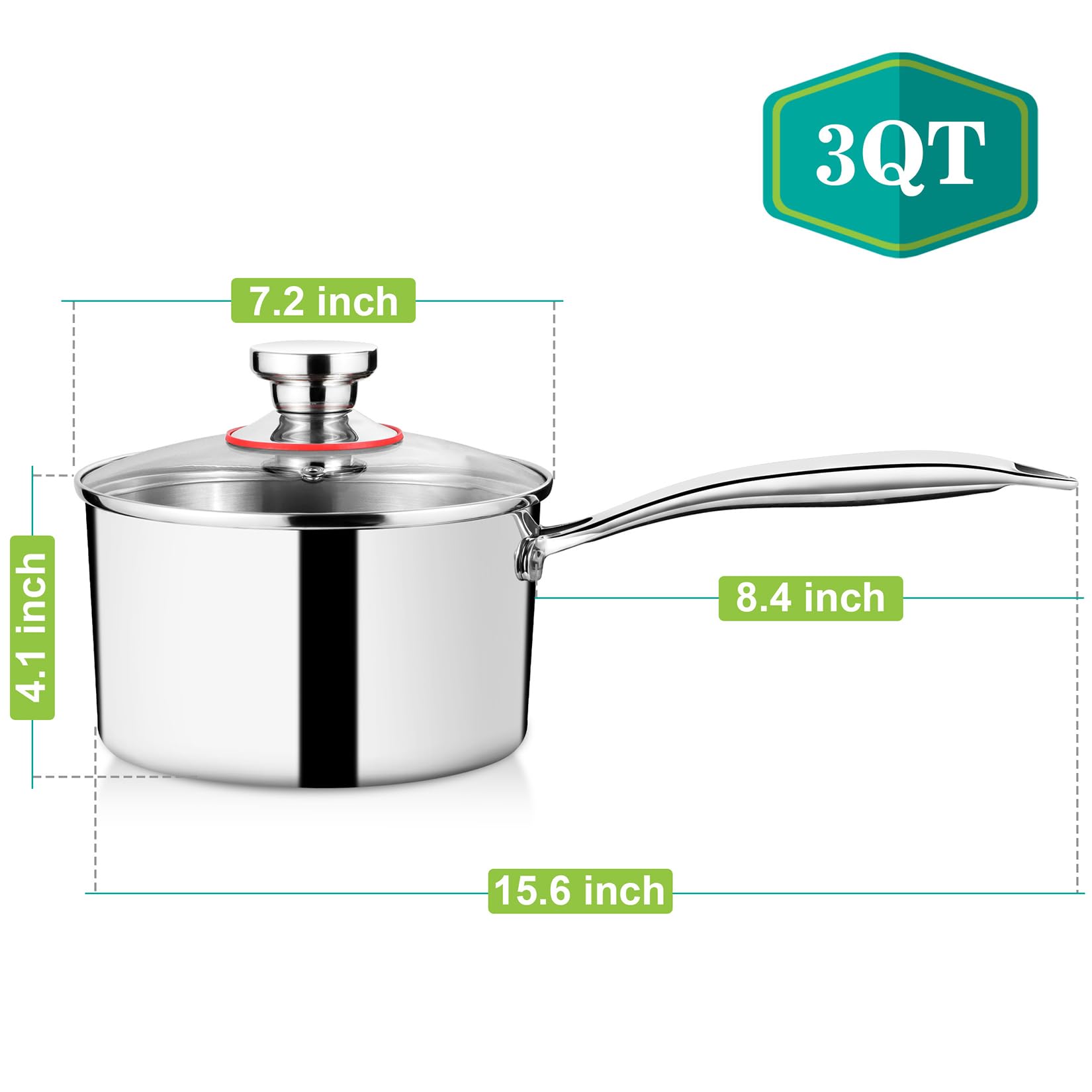 Tapa de cristal P&P CHEF con borde de acero para controlar el vapor