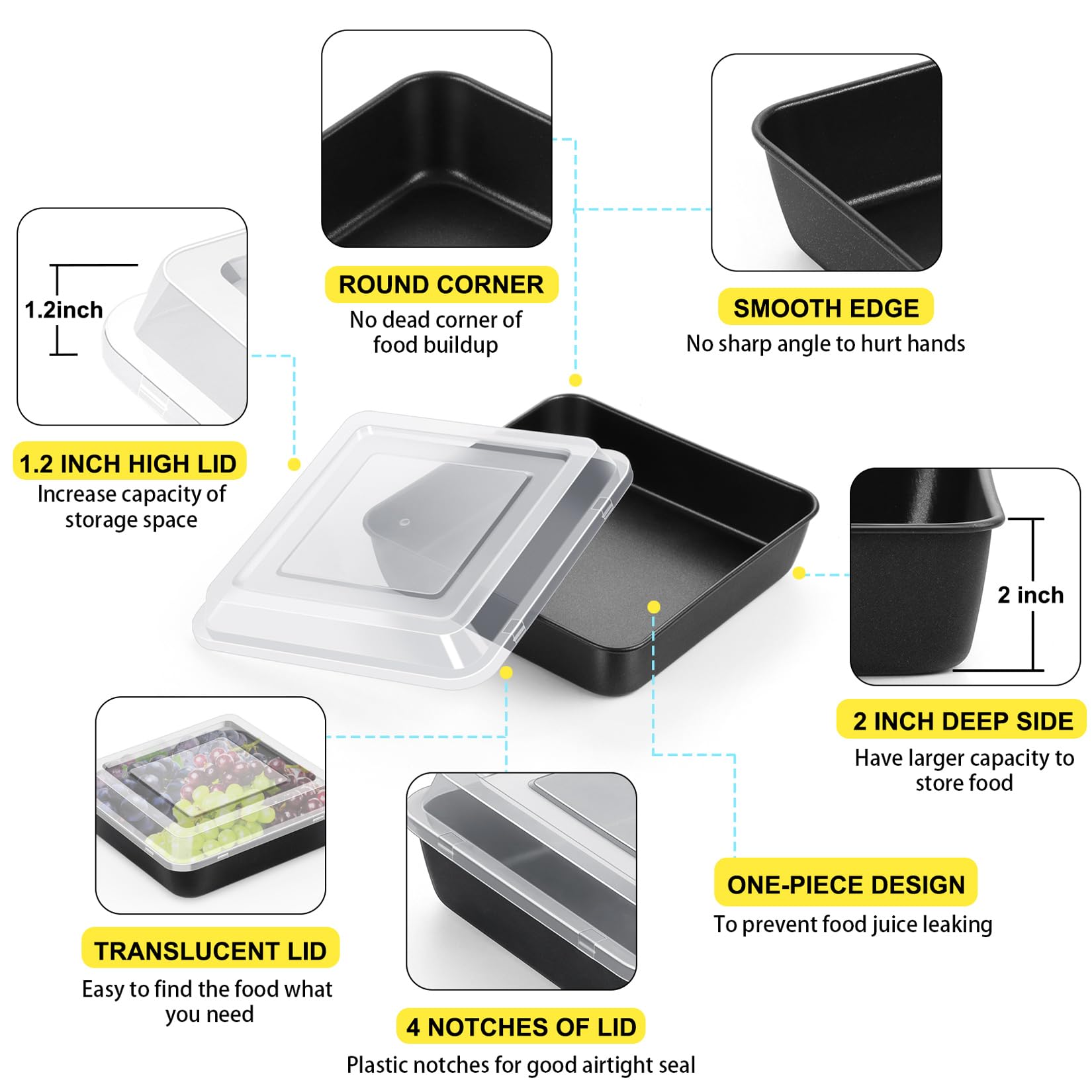 Tapa plástica transparente de P&P CHEF, permite ver el progreso sin abrir.