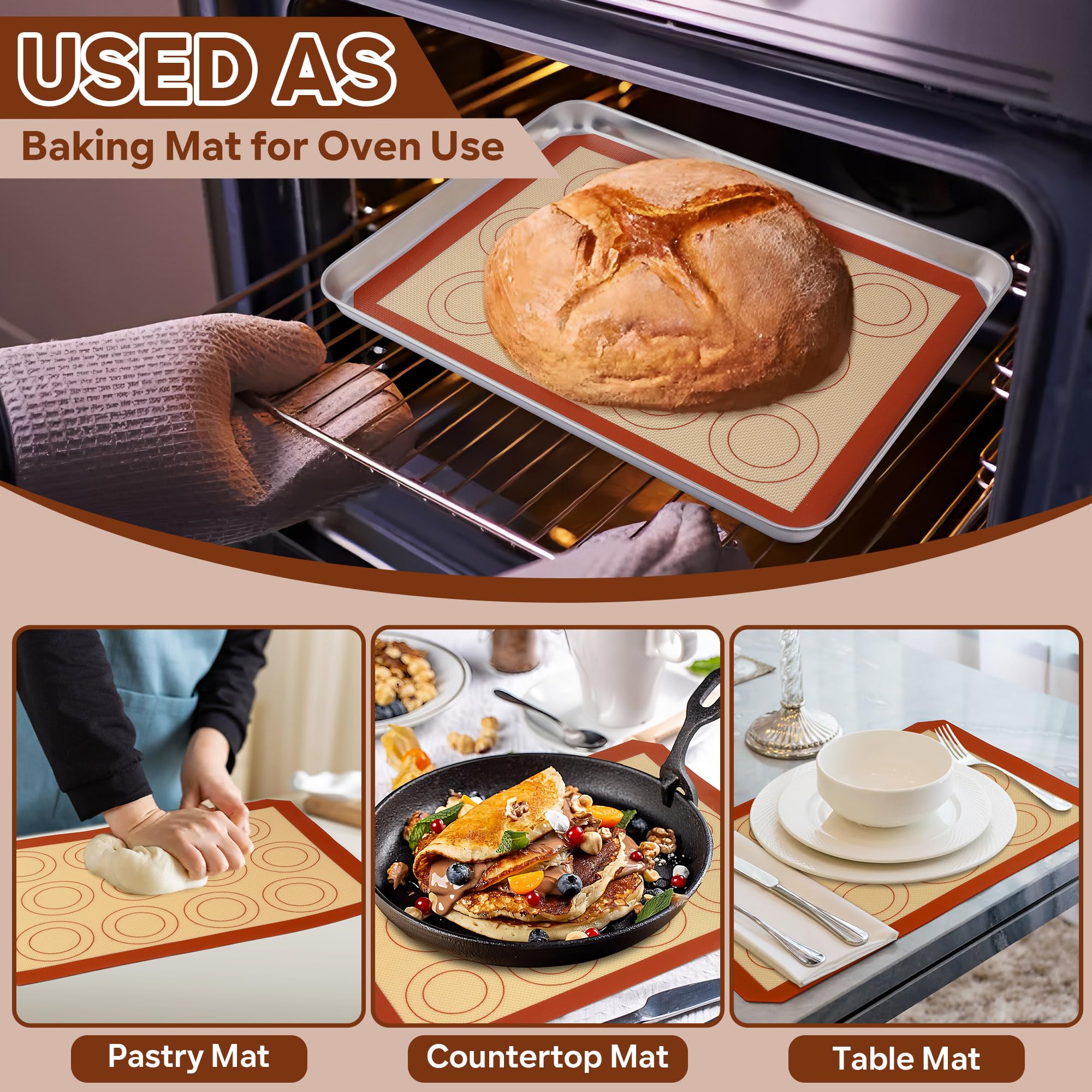 Tapete de silicona antiadherente P&P CHEF para desmoldar fácil.